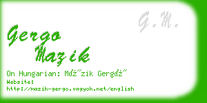 gergo mazik business card